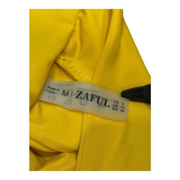 Zaful Bikini Swimsuit Womens Medium Floral Bandeau High Waist Stretch Swimwear - Picture 6 of 10